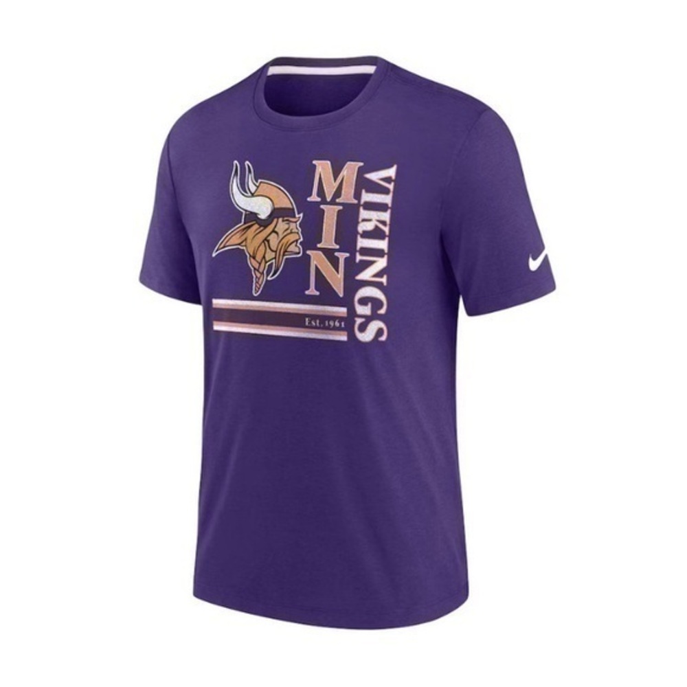 NWT. NIKE Men's Minnesota Vikings Nike Purple Wordmark Logo T-Shirt